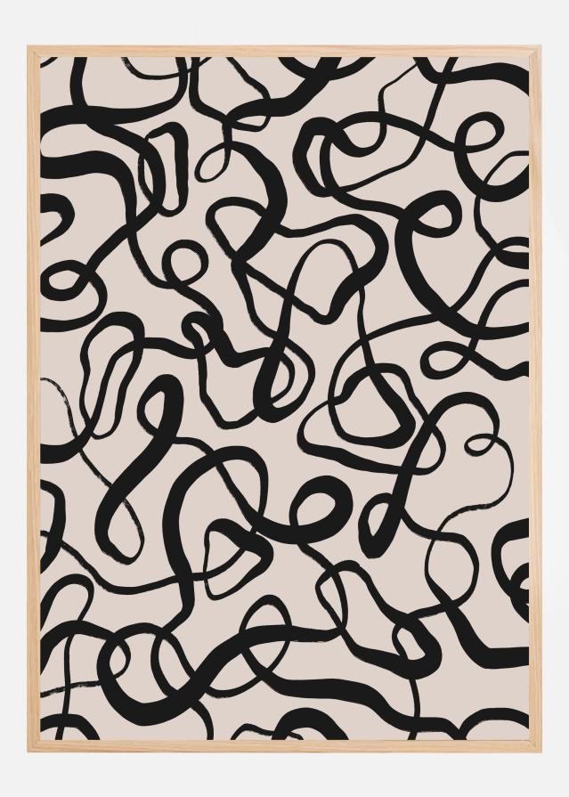 Simple Black Loops Pattern Plakat