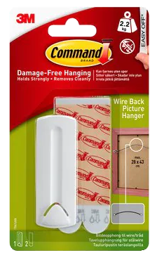 3M Command Ljepilo za slike držač -traka za Kabel Bijelo - 2,2 kg