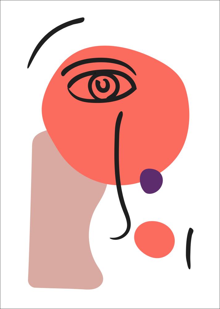 Abstract Face - Red I Plakat