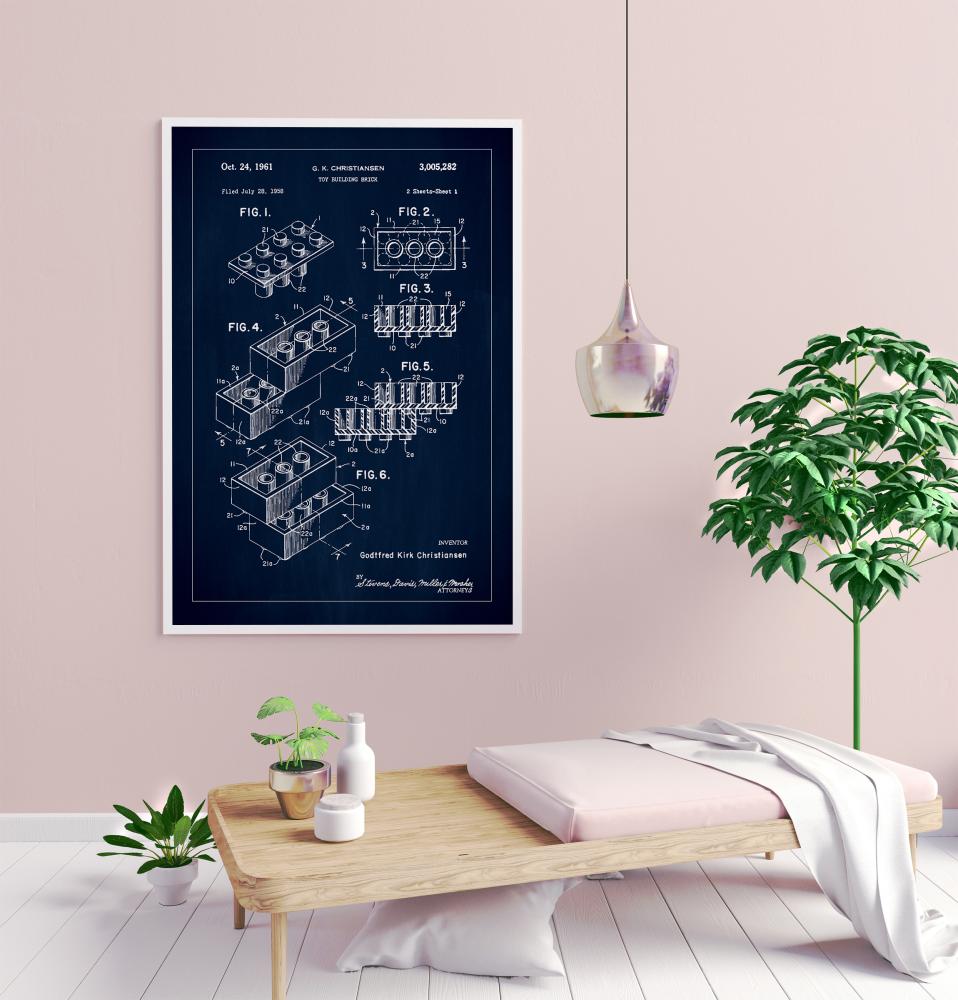 Patent Print - Lego Block I - Blue Plakat