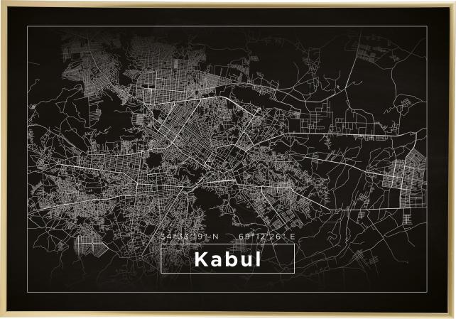 Karta - Kabul - Crno Plakat