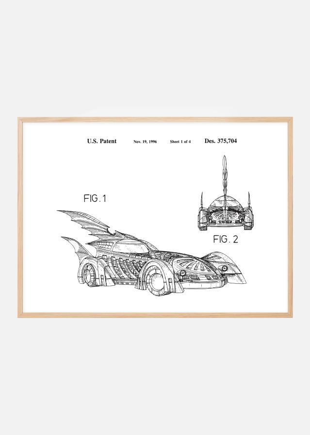 Patentni crtež - Batman - Batmobile 1996 u Plakat