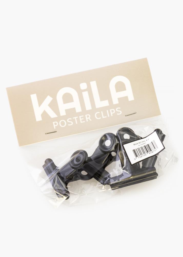 KAILA Plakat Clip Black 40 mm - 2-kom