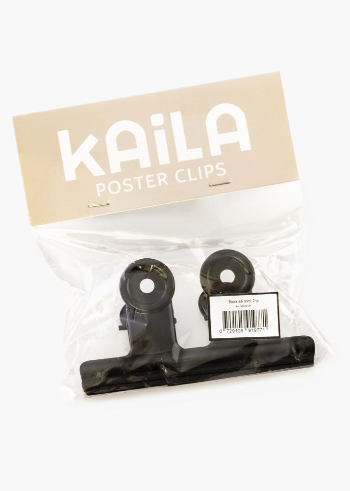 KAILA Plakat Clip Black 65 mm - 2-kom