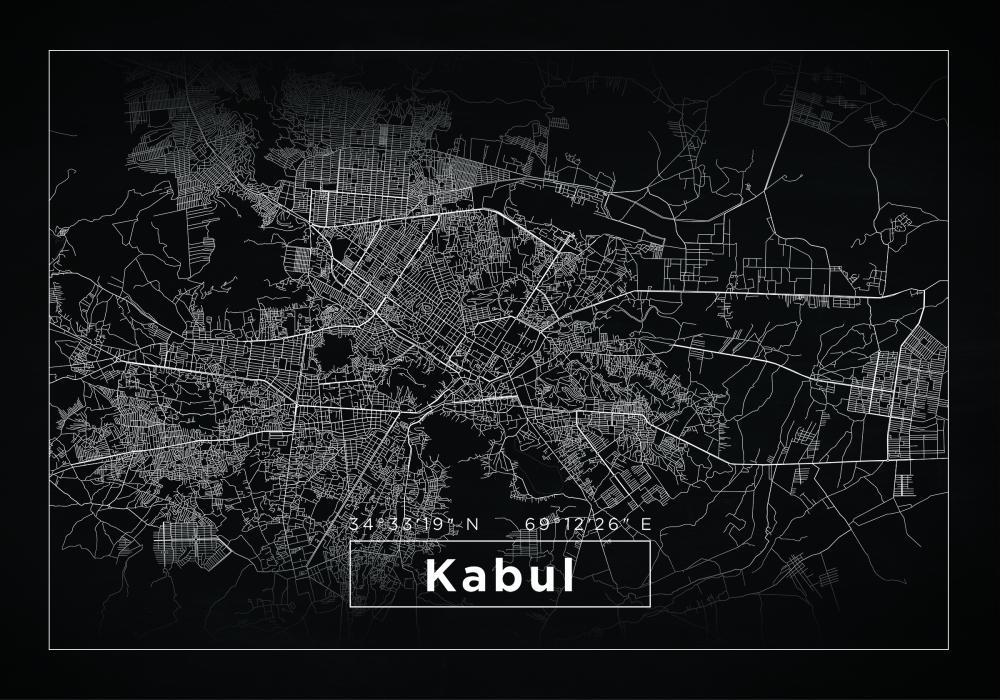 Karta - Kabul - Crno Plakat