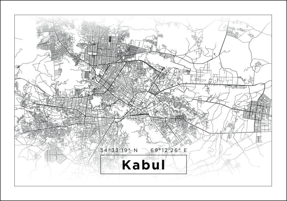 Karta - Kabul - Bijelo Plakat