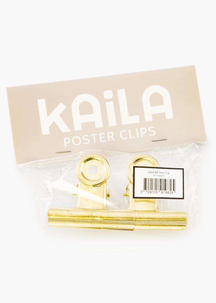 KAILA Plakat Clip Gold 50 mm - 2-kom