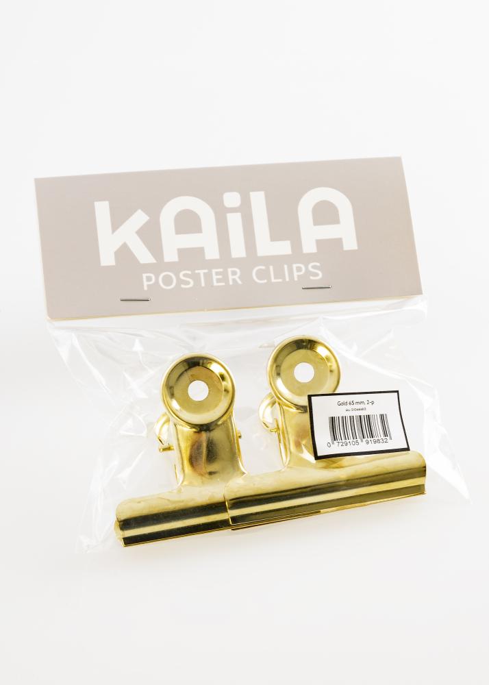 KAILA Plakat Clip Gold 65 mm - 2-kom