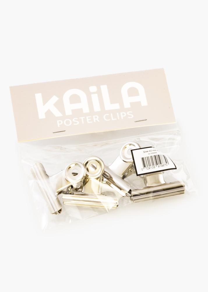 KAILA Plakat Clip Srebro 40 mm - 2-kom