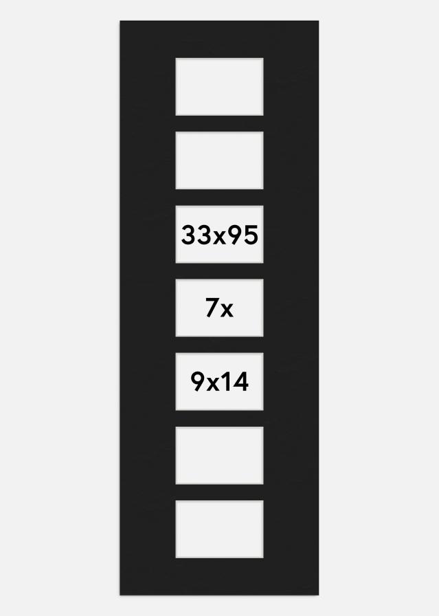 Paspartu Crno 33x95 cm - Kolaž 7 Slike (9x14 cm)