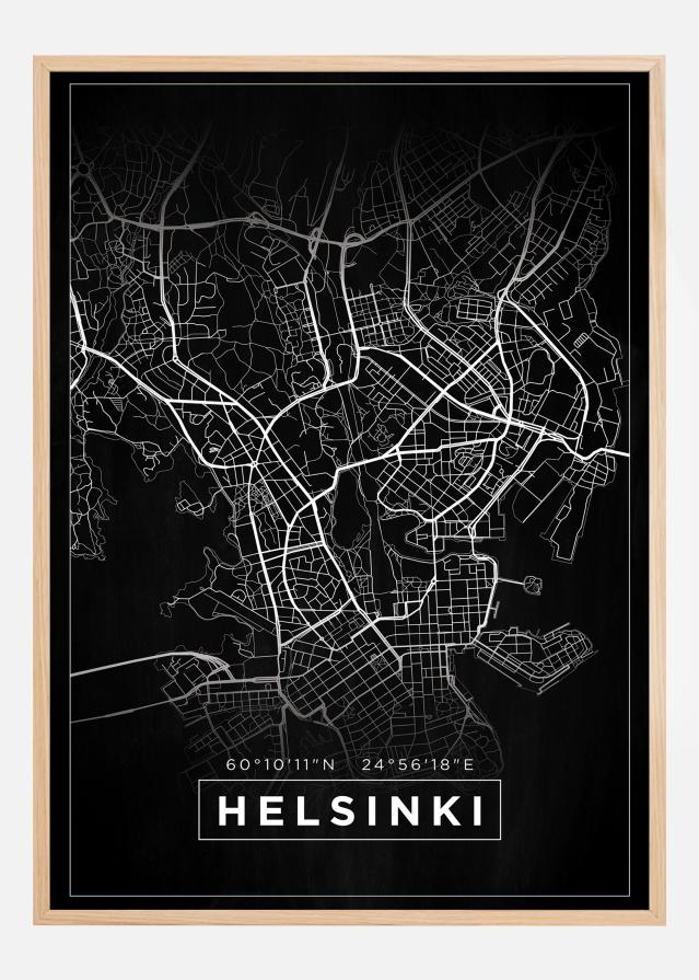 Karta - Helsinki - Crno Plakat