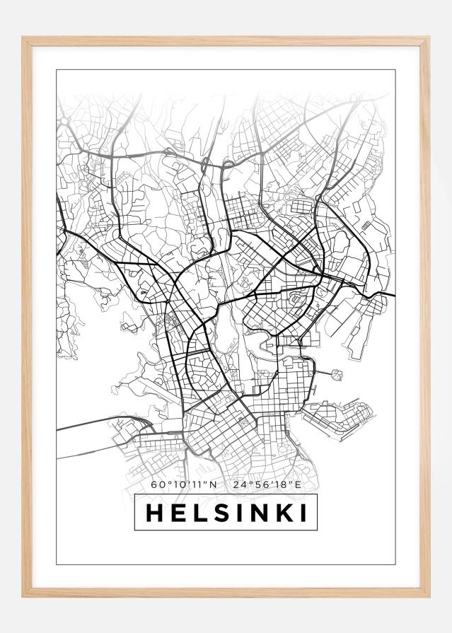 Karta - Helsinki - Bijelo Plakat