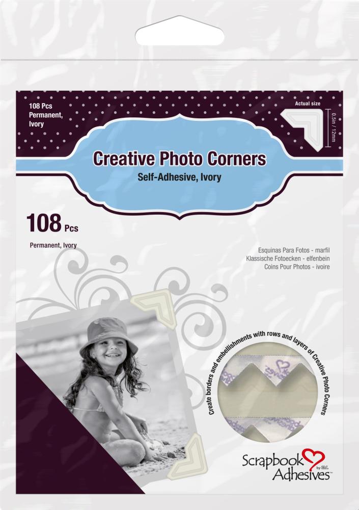 3L Creative Photo Corners Bijelo - 108 kom