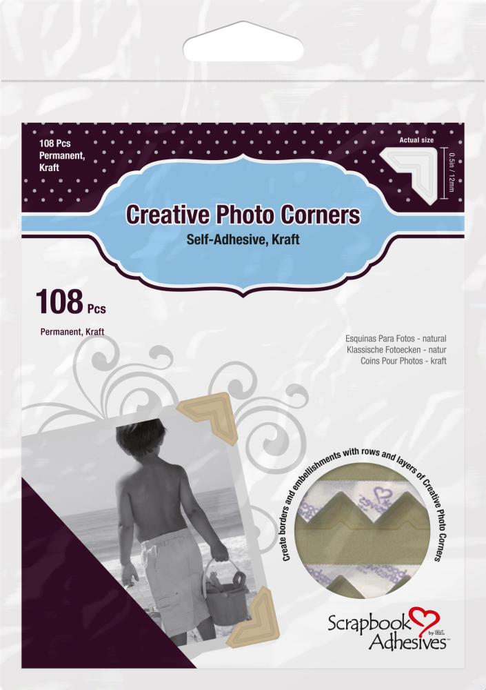 3L Creative Photo Corners Smeđa - 108 kom