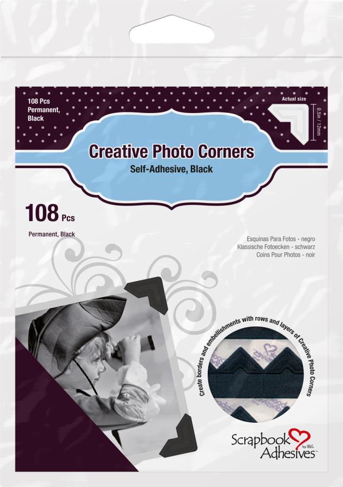 3L Creative Photo Corners Crno - 108 kom