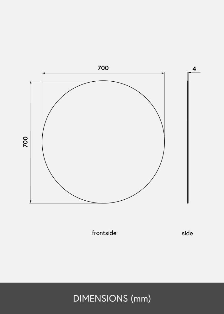 KAILA Okruglo Ogledalo 70 cm Ø