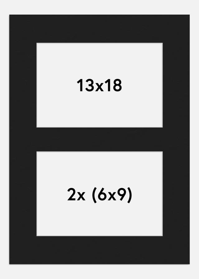 Paspartu Crno 13x18 cm - Kolaž 2 Slike (6x9 cm)