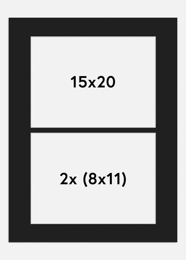 Paspartu Crno 15x20 cm - Kolaž 2 Slike (8x11 cm)
