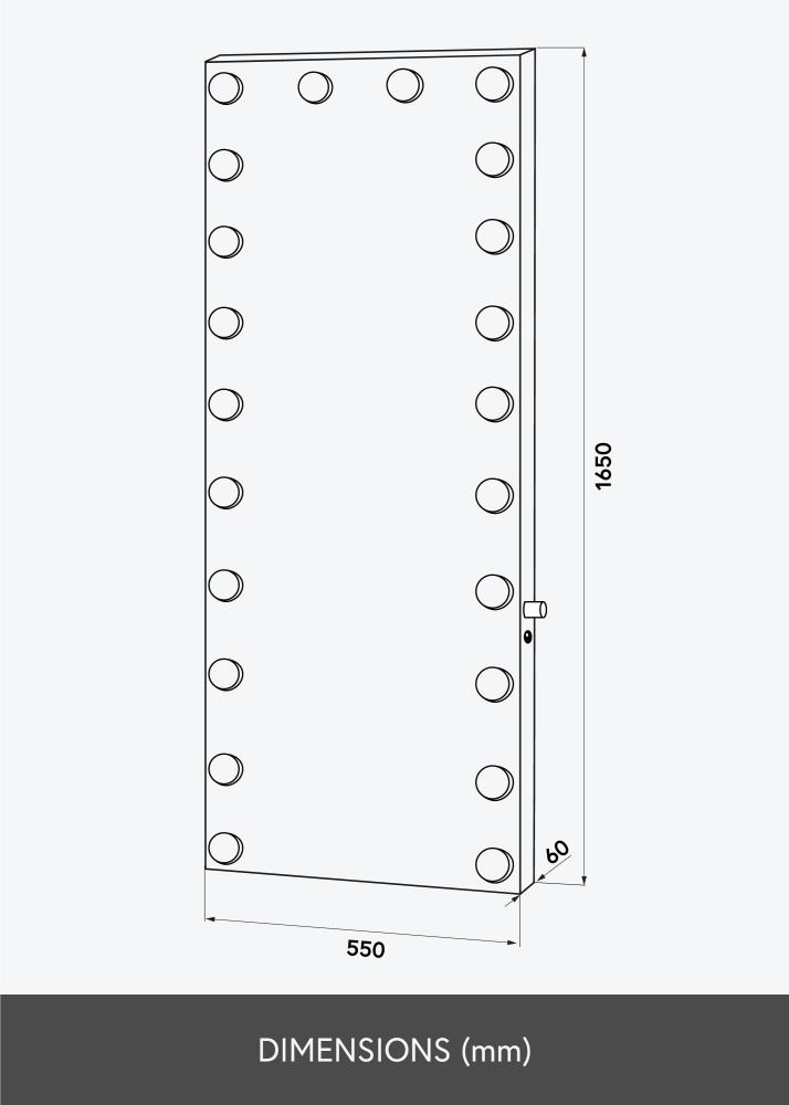 KAILA Ogledalo tall LED Srebro 55x165 cm