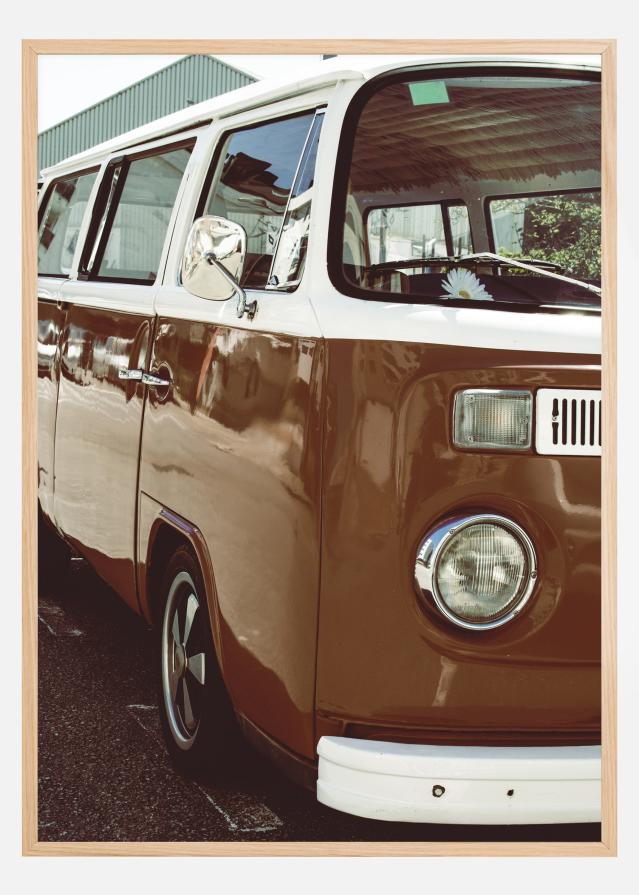 Red Volkswagen Bus Plakat