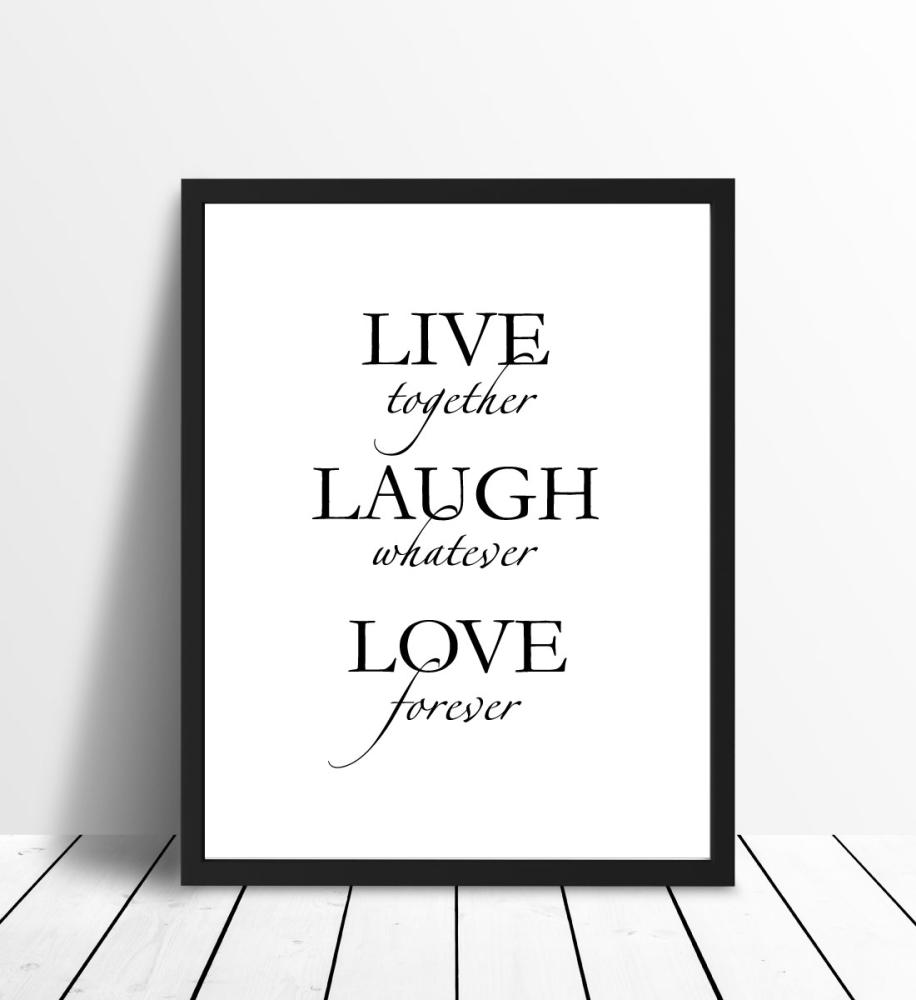 Live, laugh, love - Crno Plakat