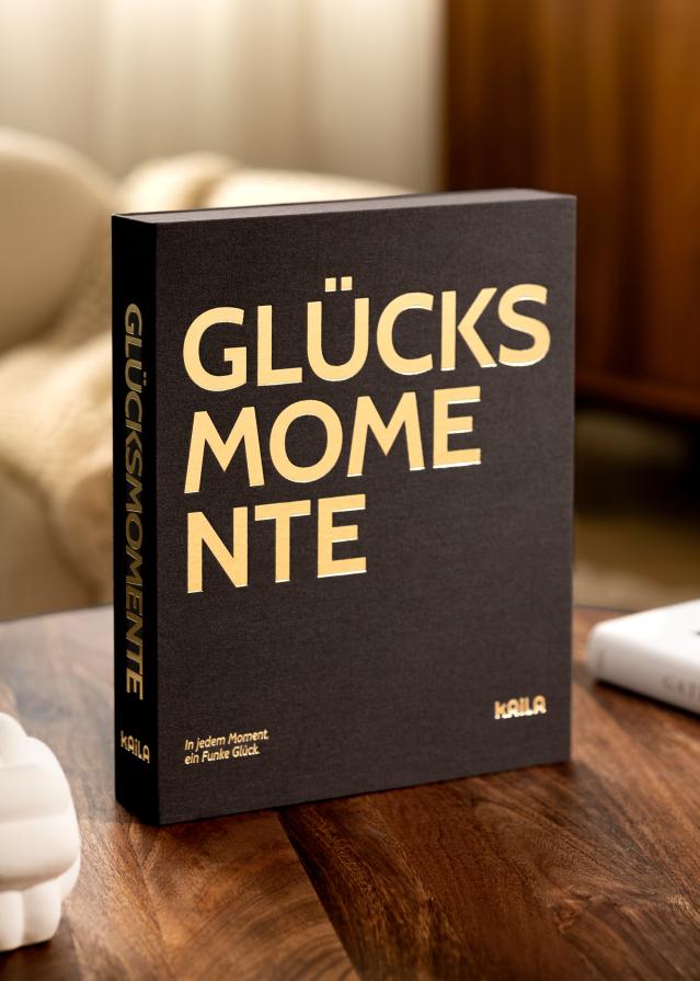 KAILA GLÜCKSMOMENTE Creme - Coffee Table Photo Album (60 Crne Stranice)