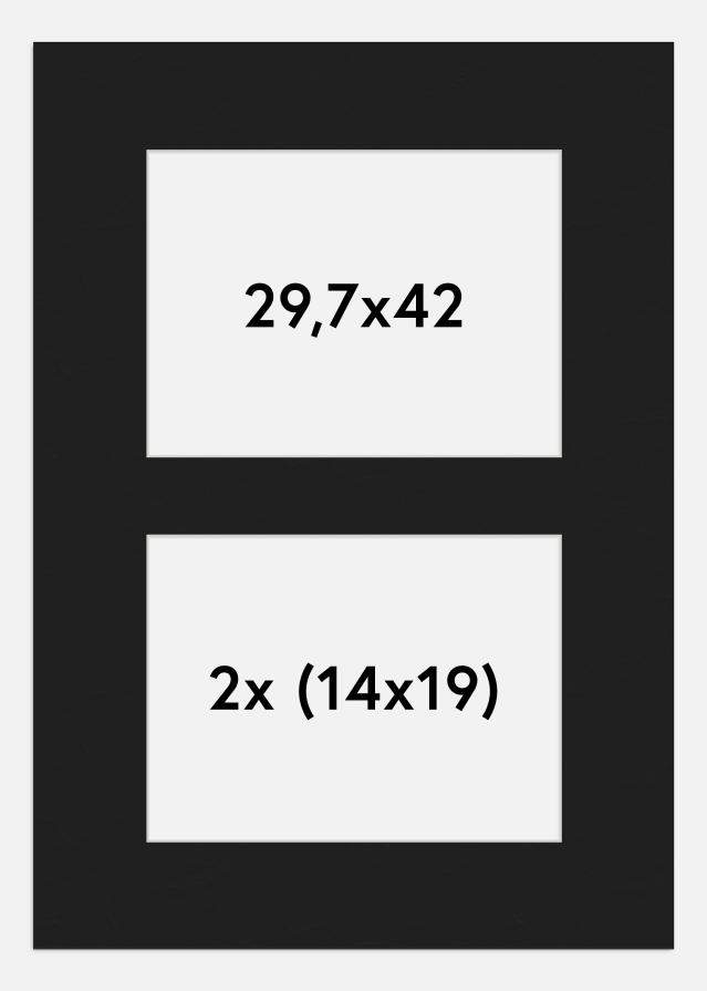 Paspartu Crno 29,7x42 cm - Kolaž 2 Slike (14x19 cm)
