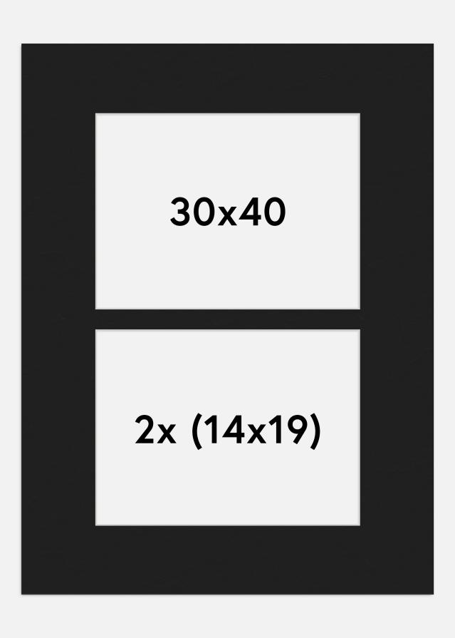 Paspartu Crno 30x40 cm - Kolaž 2 Slike (14x19 cm)