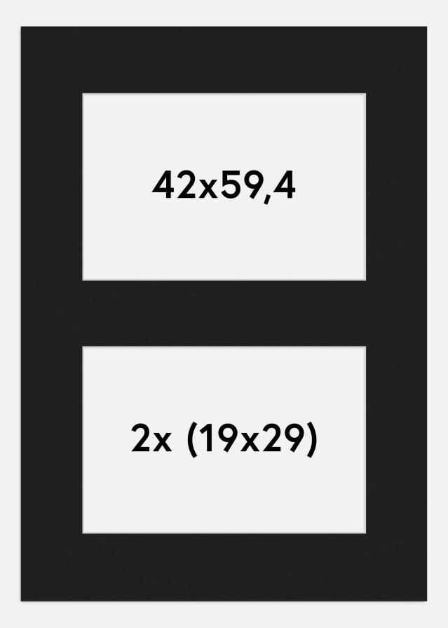 Paspartu Crno 42x59,4 cm - Kolaž 2 Slike (19x29 cm)