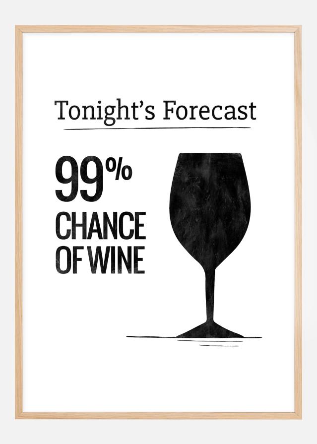 Tonights Forecast 99% Chance of Wine Plakat