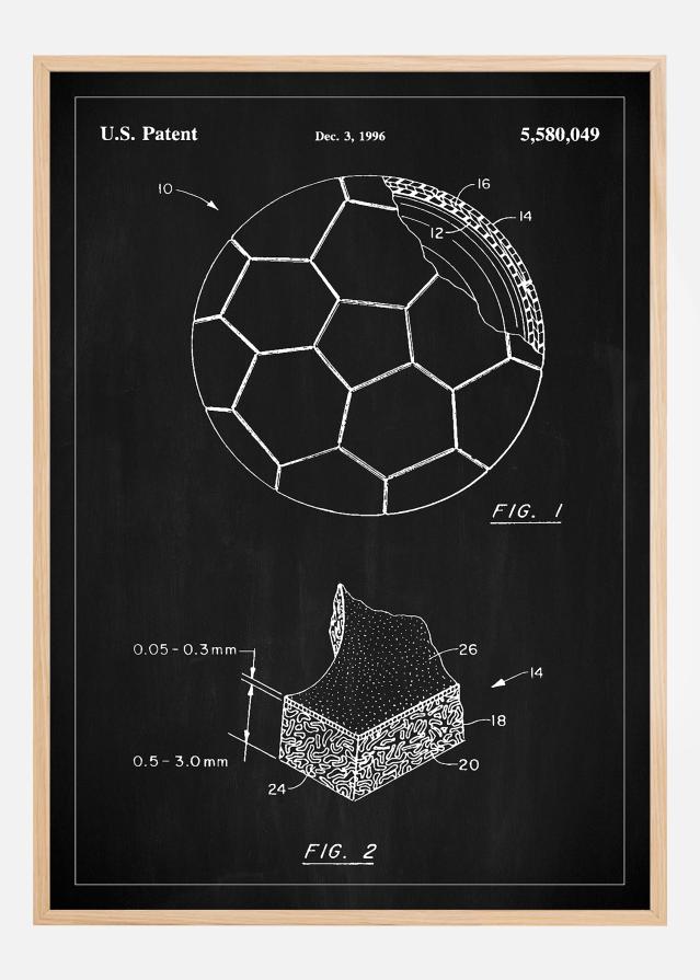 Patent Print - Football - Black Plakat