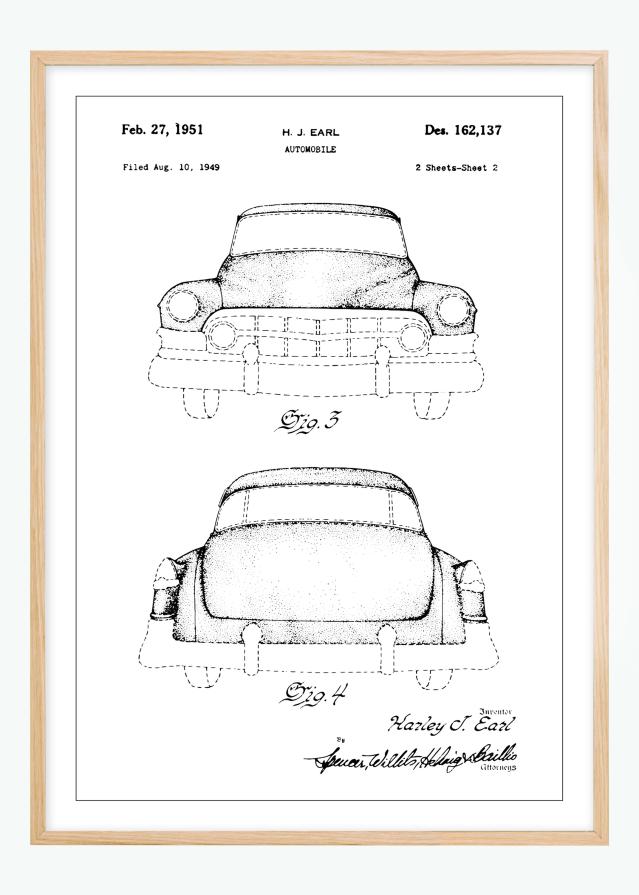 Patentni crtež - Cadillac II Plakat