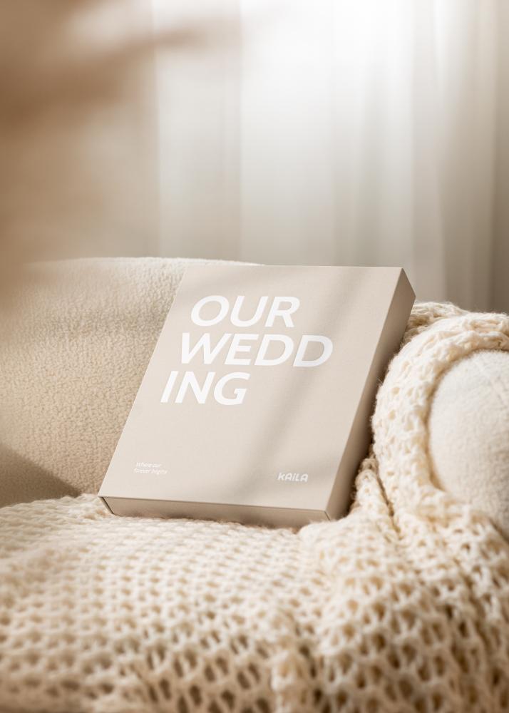 KAILA OUR WEDDING Creme - Coffee Table Photo Album (60 Crne Stranice)