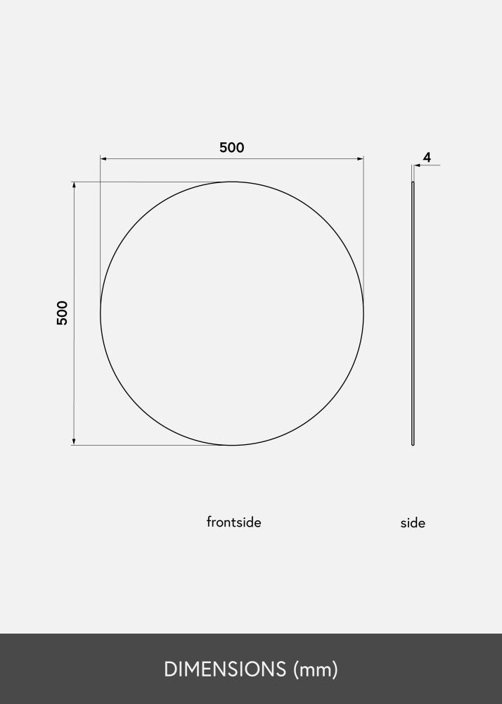 KAILA Okruglo Ogledalo Deluxe 50 cm Ø