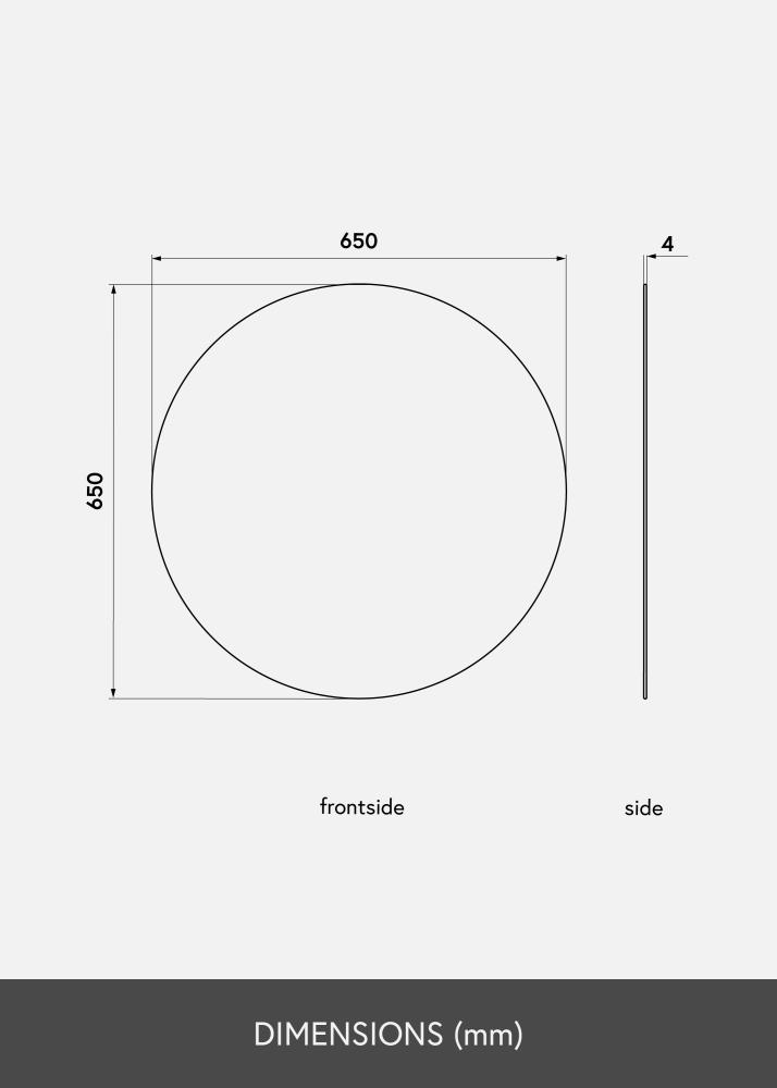 KAILA Okruglo Ogledalo 65 cm Ø