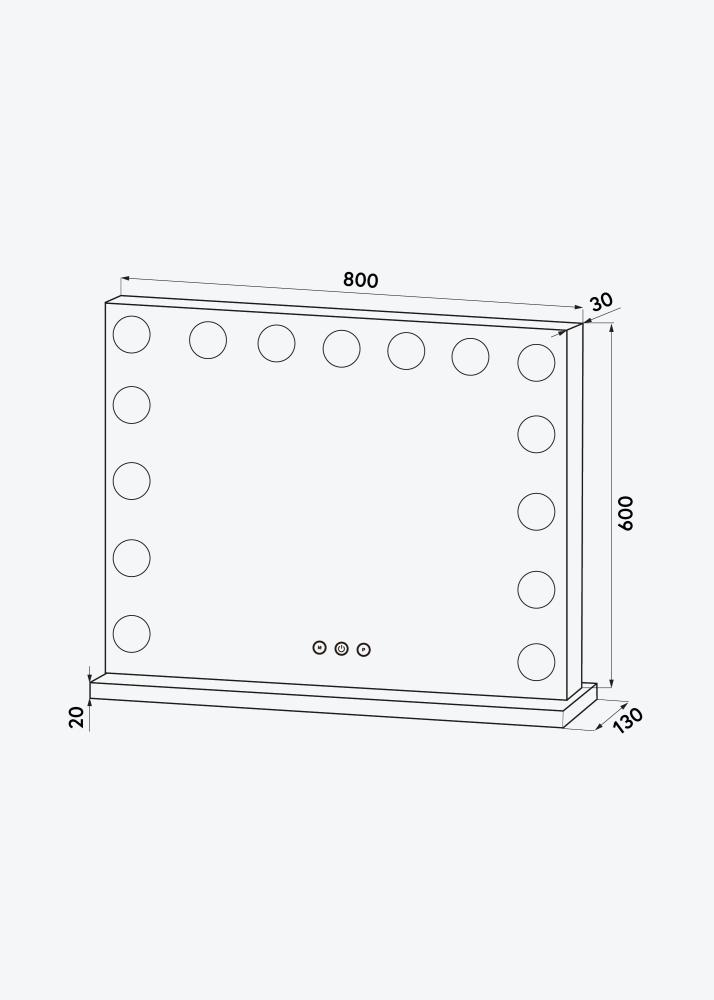 KAILA Kozmetičko ogledalo Vanity LED 15 Bijelo 80x60 cm