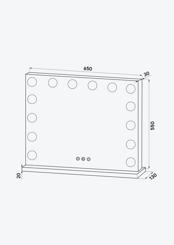 KAILA Kozmetičko ogledalo Base LED 14 Srebro 65x56 cm