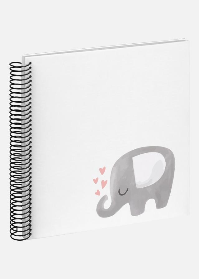 Baby Elephant Hearting Spiralni album Bijelo - 24x24 cm (40 Bijele Stranice)