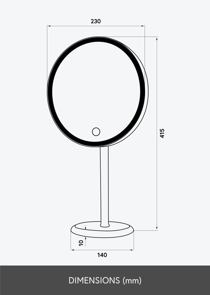 KAILA Kozmetičko ogledalo Pillar LED Magnifying 20 cm Ø