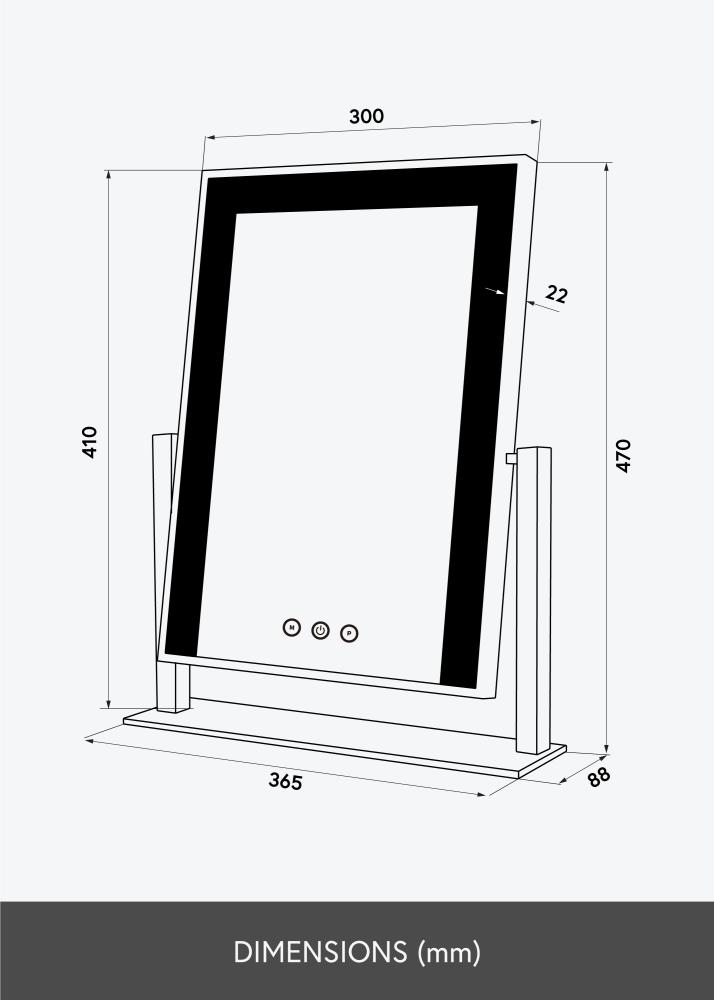 KAILA Kozmetičko ogledalo Stand LED Bijelo 30x41 cm