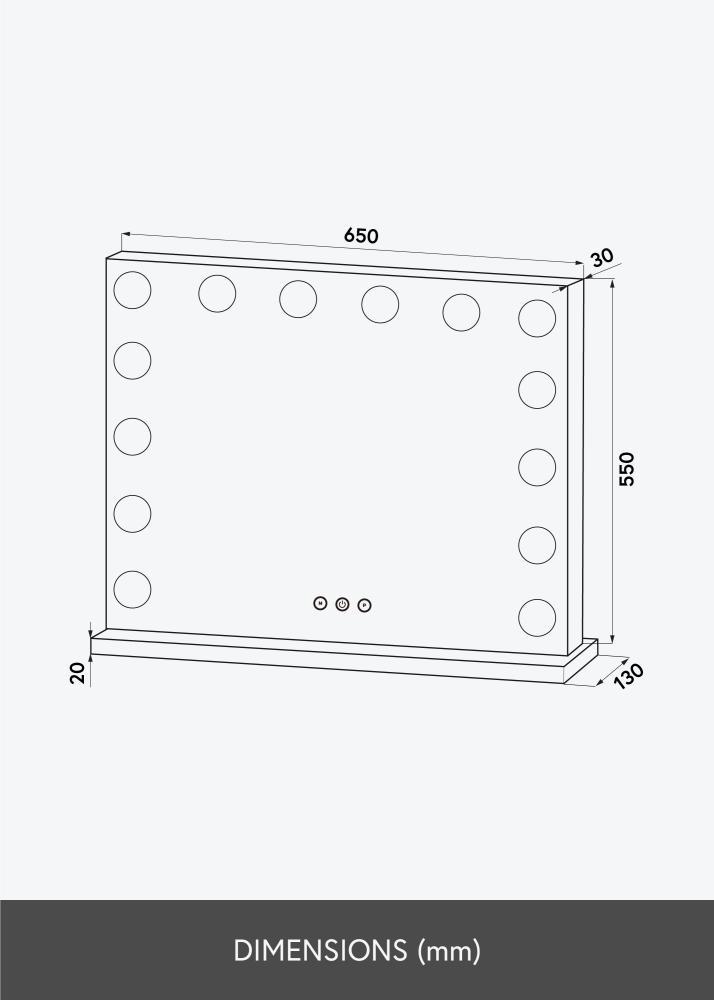 KAILA Kozmetičko ogledalo Base LED 14 Srebro 65x56 cm