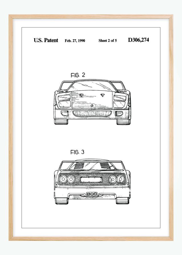 Patentni crtež - Ferrari F40 III Plakat