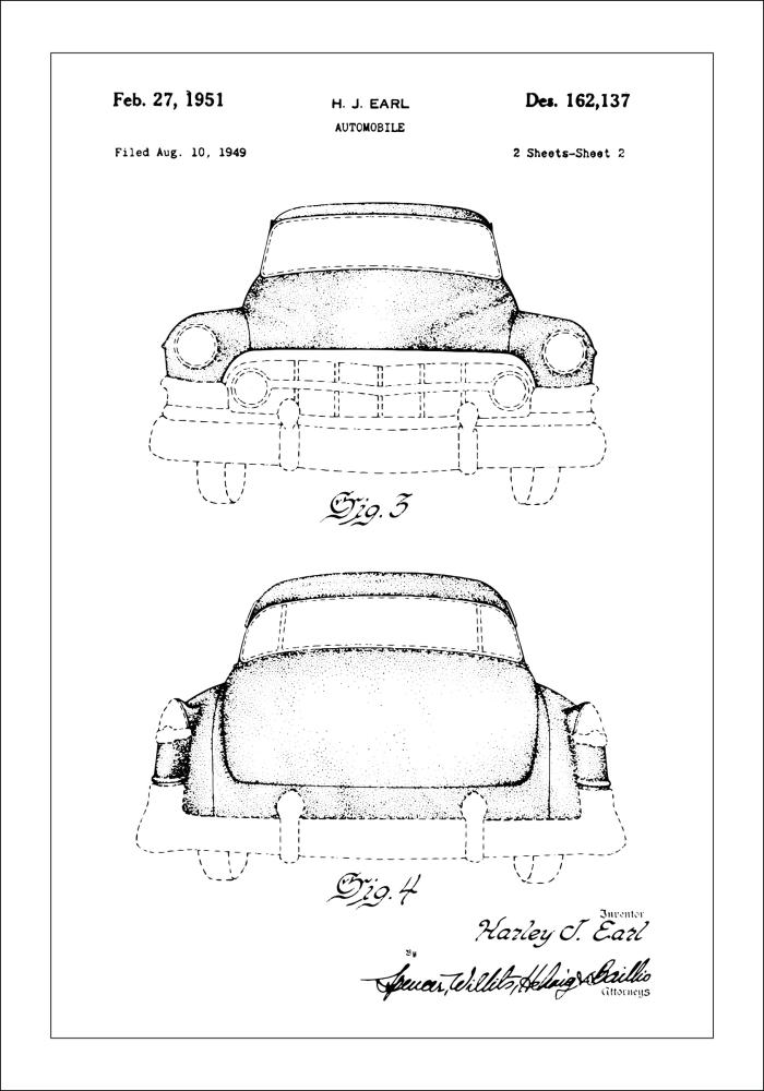 Patentni crtež - Cadillac II Plakat