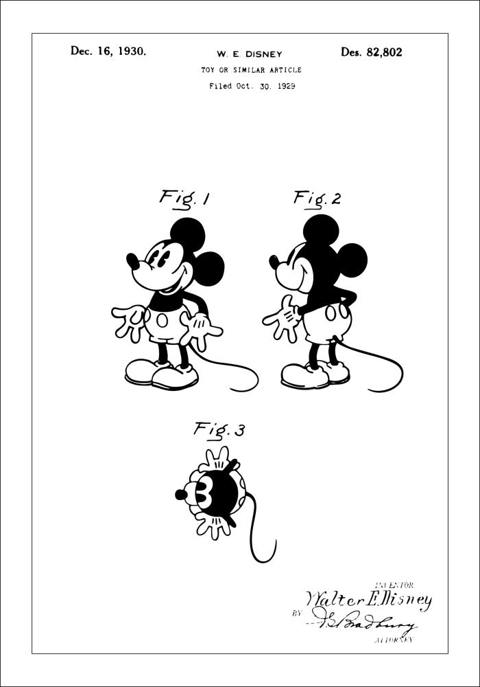 Patentni crtež - Disney - Mickey Mouse Plakat