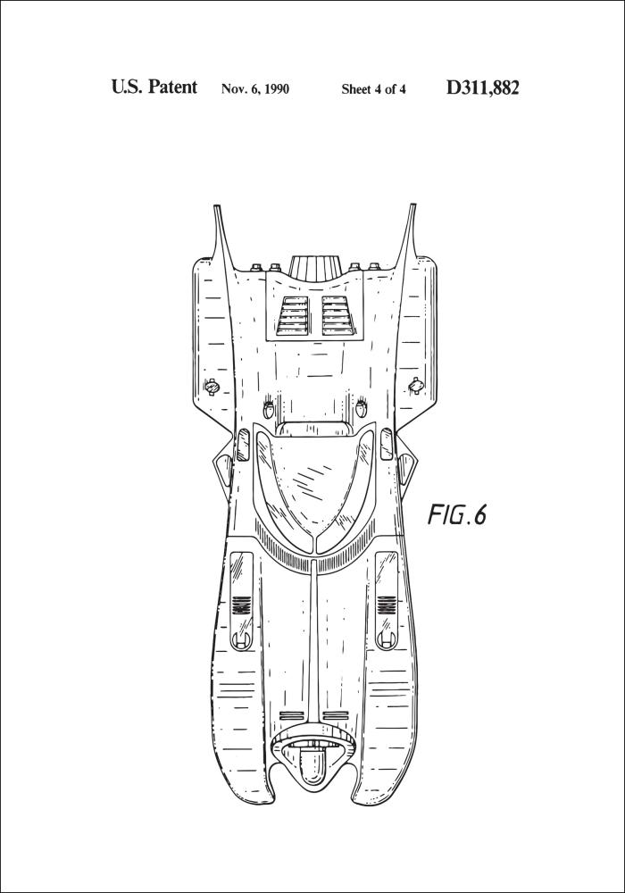 Patentni crtež - Batman - Batmobile 1990 IIII Plakat