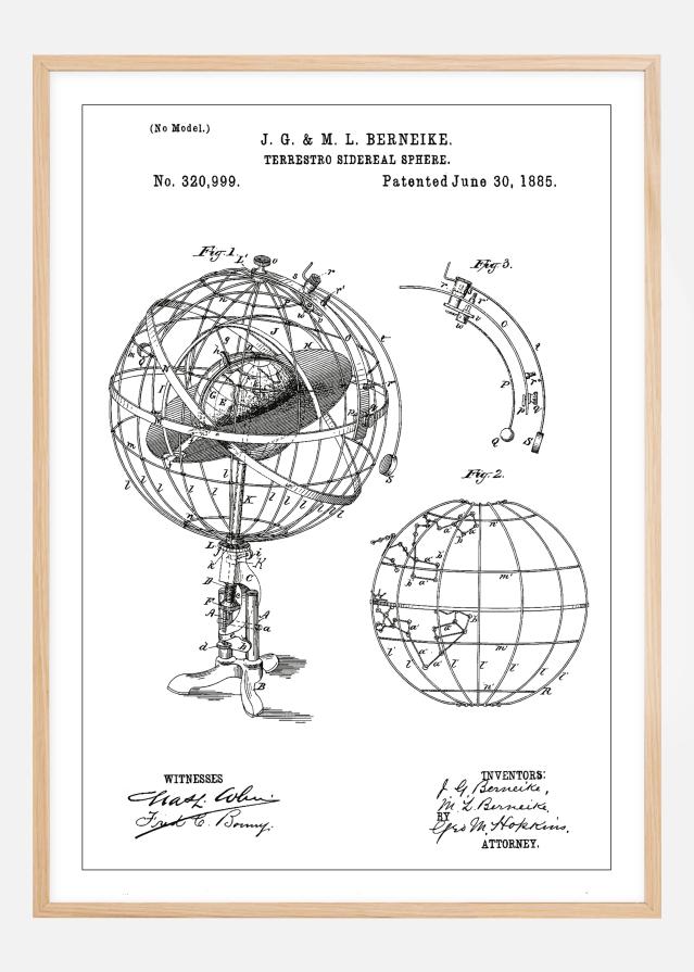 Patentni crtež - Astronomski model - Bijelo Plakat