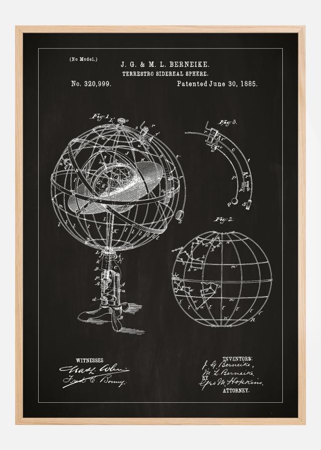 Patentni crtež - Astronomski model - Crno Plakat