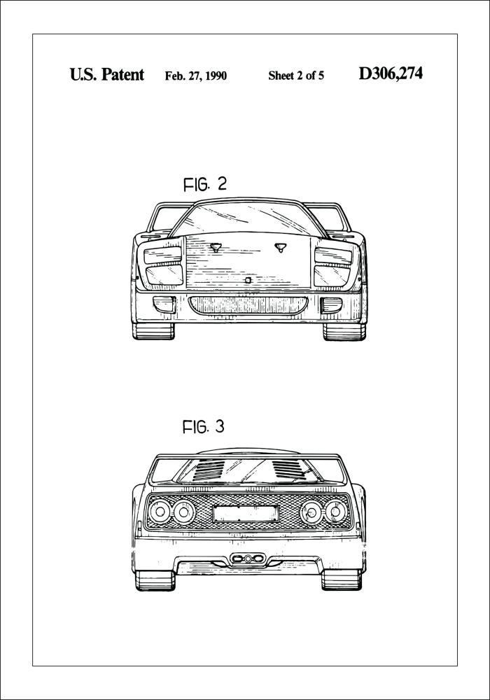 Patentni crtež - Ferrari F40 III Plakat